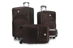 IZOD Zane Soft Shell Lightweight Expandable 360 Dual Spinning Wheels Combo Lock 28", 24", 20" 3 Piece Luggage Set