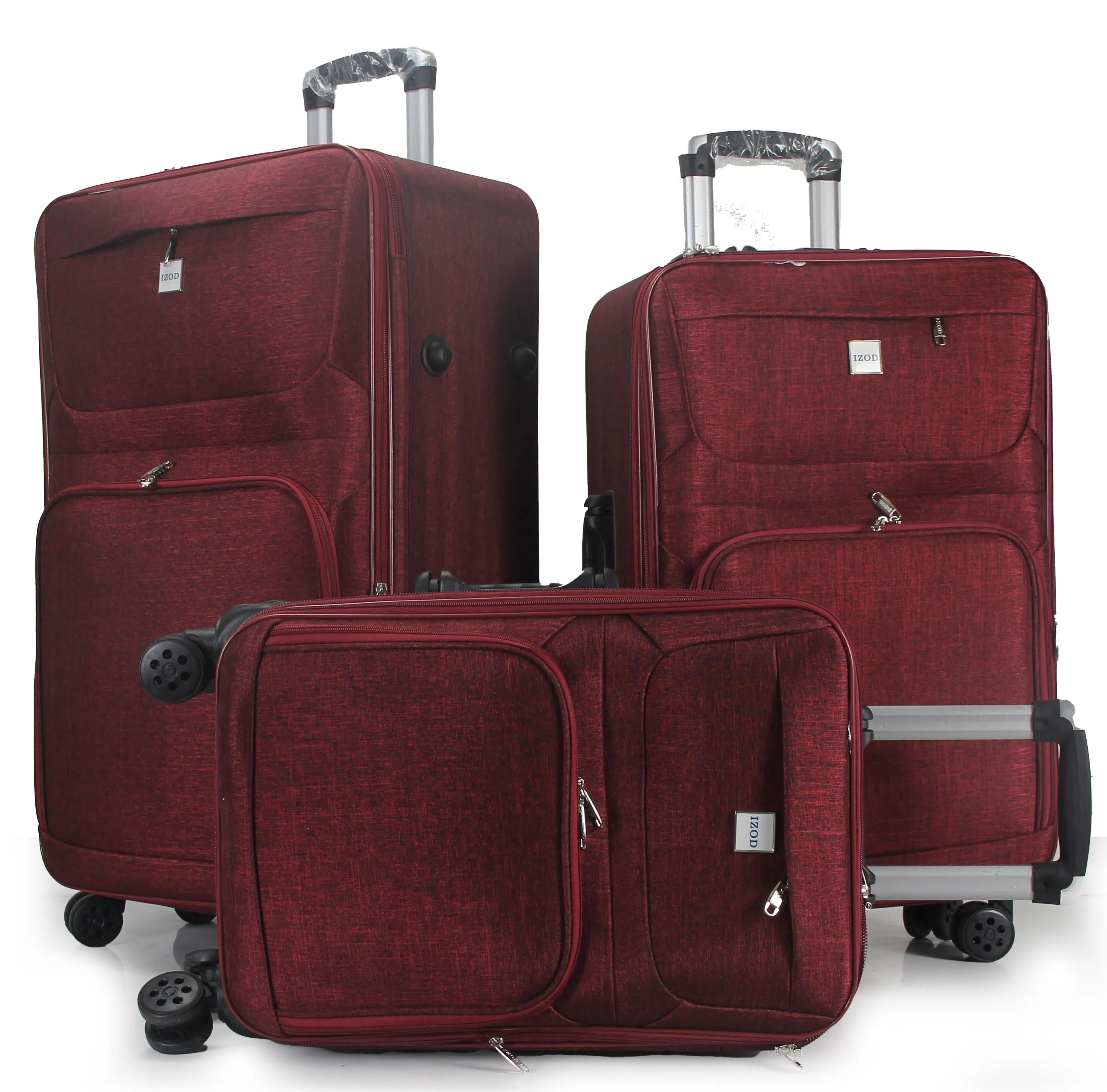 IZOD Zane Soft Shell Lightweight Expandable 360 Dual Spinning Wheels Combo Lock 28", 24", 20" 3 Piece Luggage Set