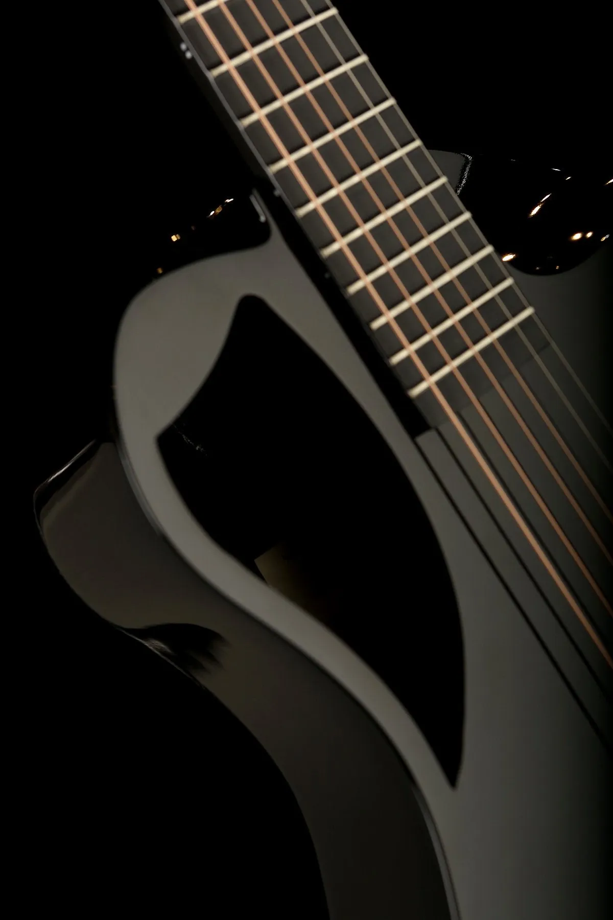 Journey Instruments OF660 Gloss Black Collapsible Carbon Fibre Acoustic Electric Guitar