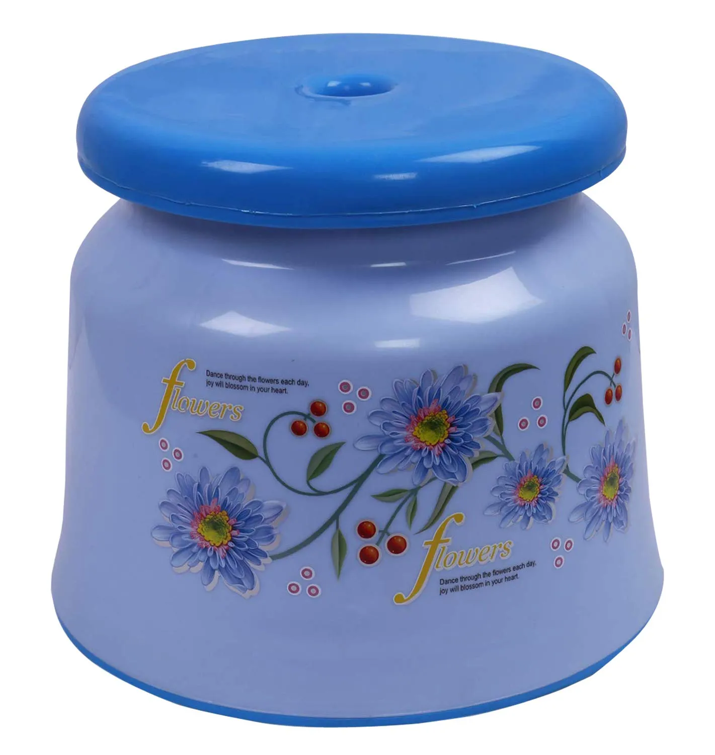 Kuber Industries Bathroom Stool|Plastic Stool for Bathroom|Anti-Slip with Strong Bearing|Solid Surface |Blue