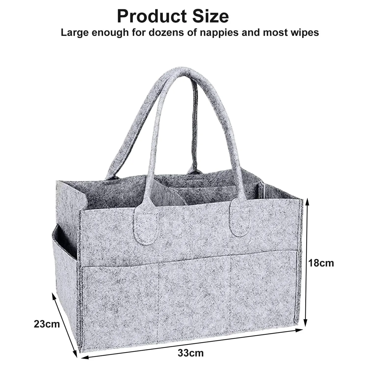 Kuber Industries Diaper Caddy Bag For Travel|Baby Bag For smart mothers|Nursery Storage Foldable Organizer (Grey) (Pack Of 1)