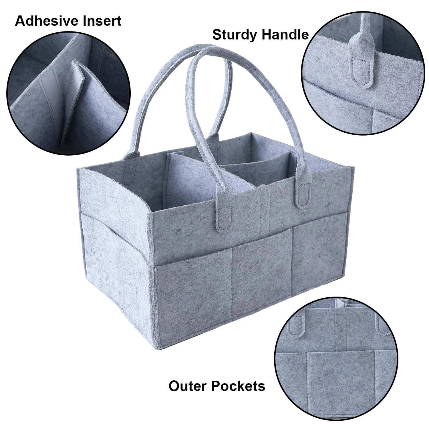 Kuber Industries Diaper Caddy Bag For Travel|Baby Bag For smart mothers|Nursery Storage Foldable Organizer (Grey) (Pack Of 1)