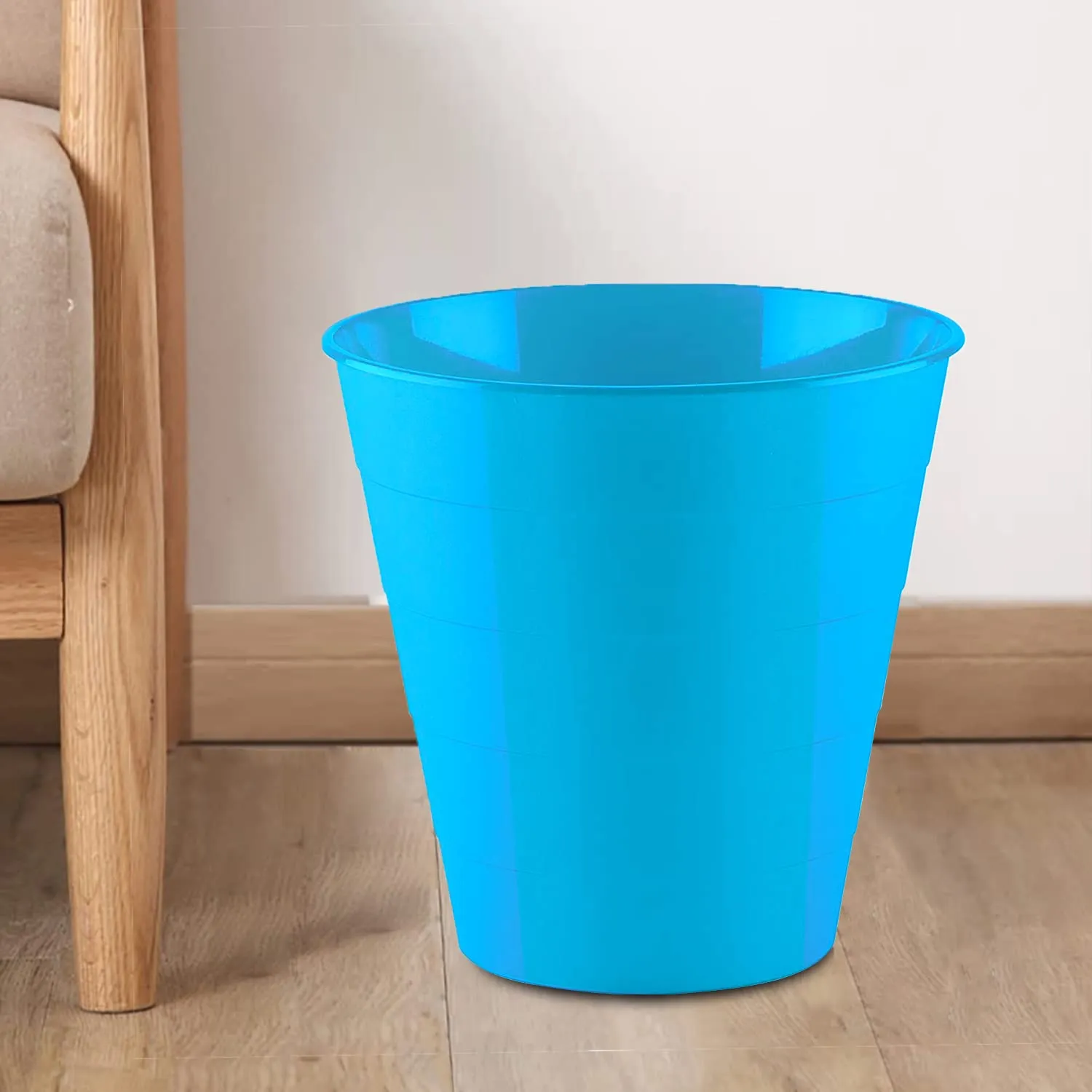 Kuber Industries Dustbin|Plastic Dustbin|Dustbins for Kitchen|Dustbin For Bedroom,Hall|Dustbin For office|8 Litre Dustbin|Pack of 2 (Sky Blue)