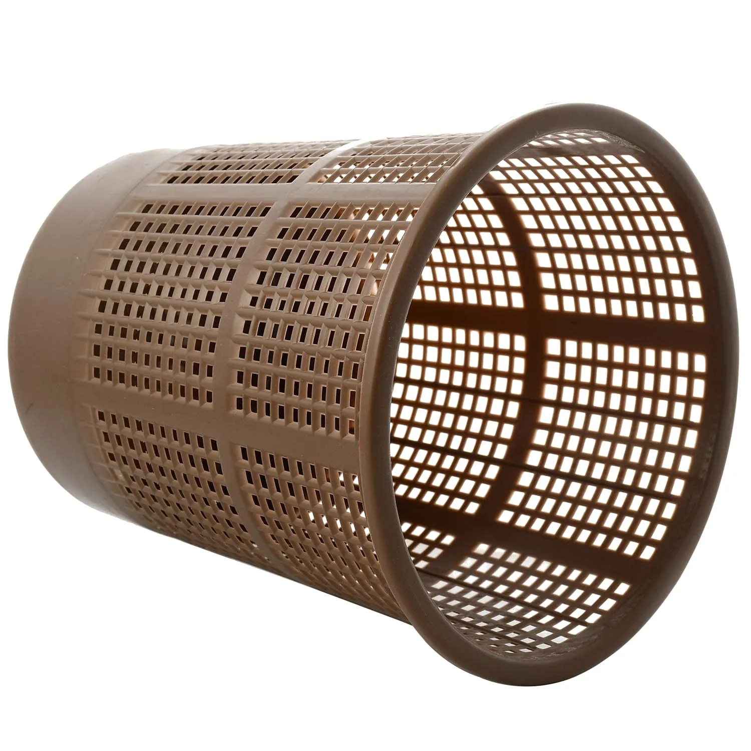 Kuber Industries Mesh Dustbin|Plastic Open Garbage Basket|Portable Round Trash Can for Kitchen|Office|College|5 Liter|Pack of 2 (Brown)