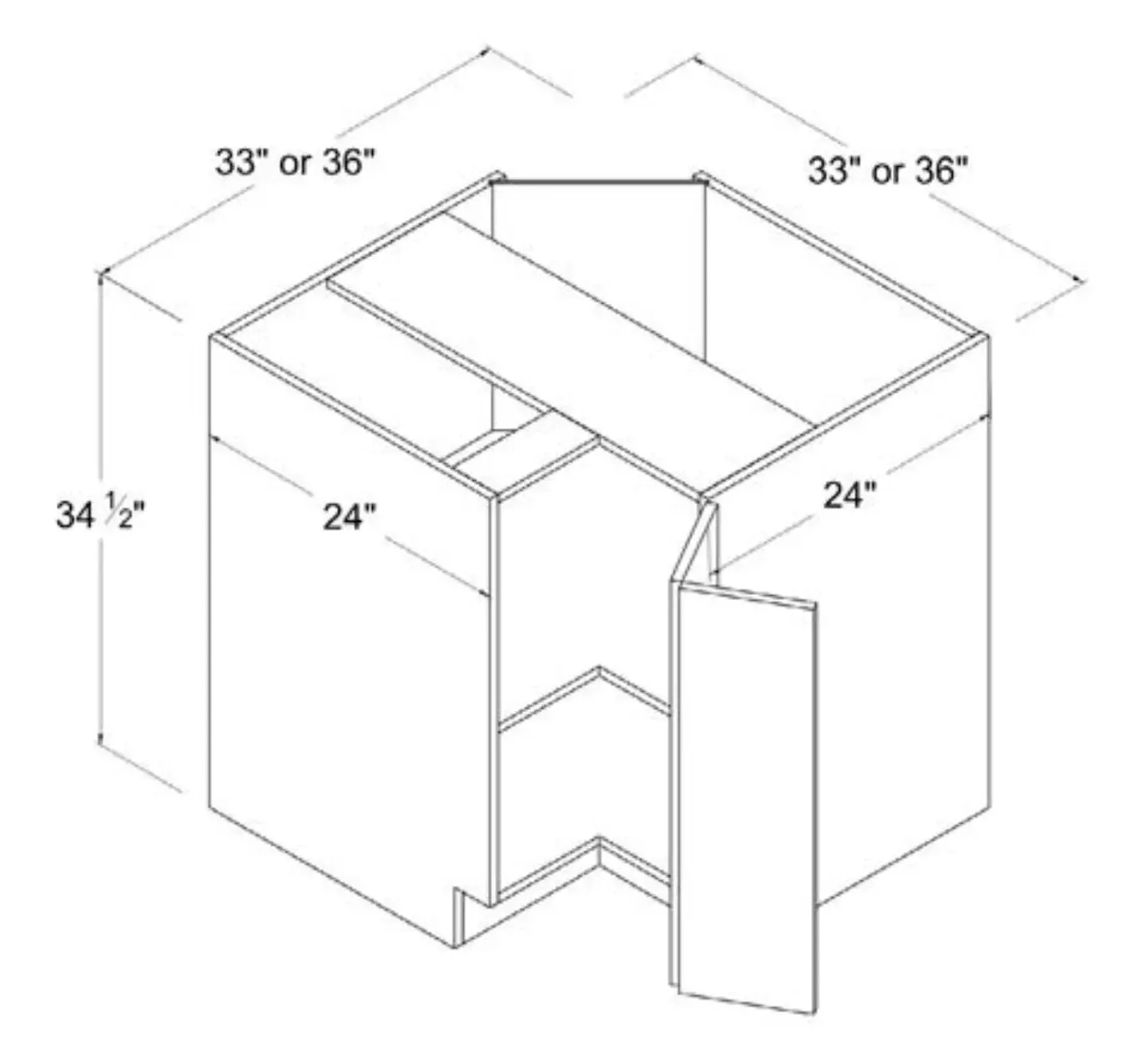 Lazy Susan Base Cabinet - Modern Lite