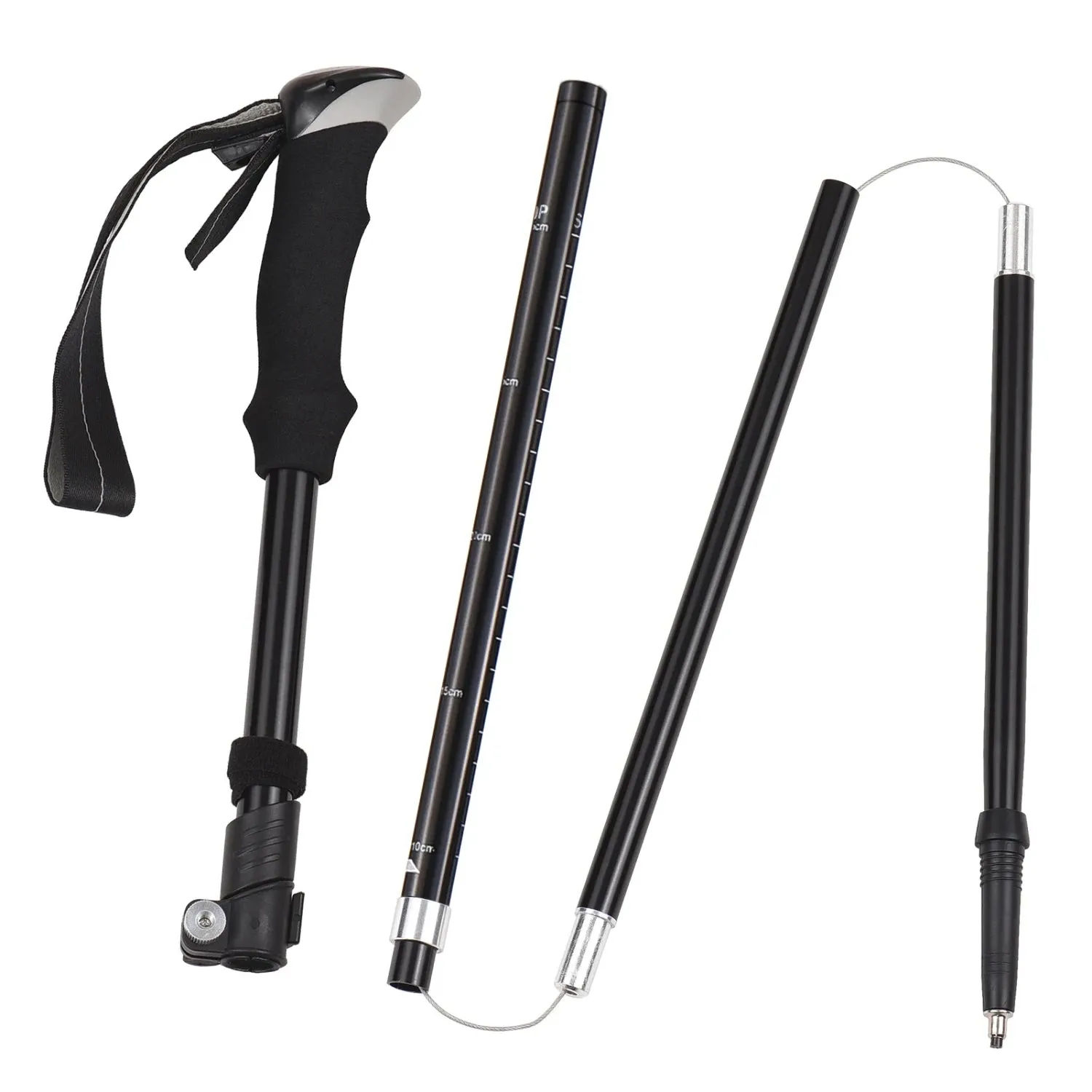 New Versatile, Essential, Durable, Lightweight Five-fold Collapsible Climbing Sticks Set - Portable Trekking Poles Kit for Backp