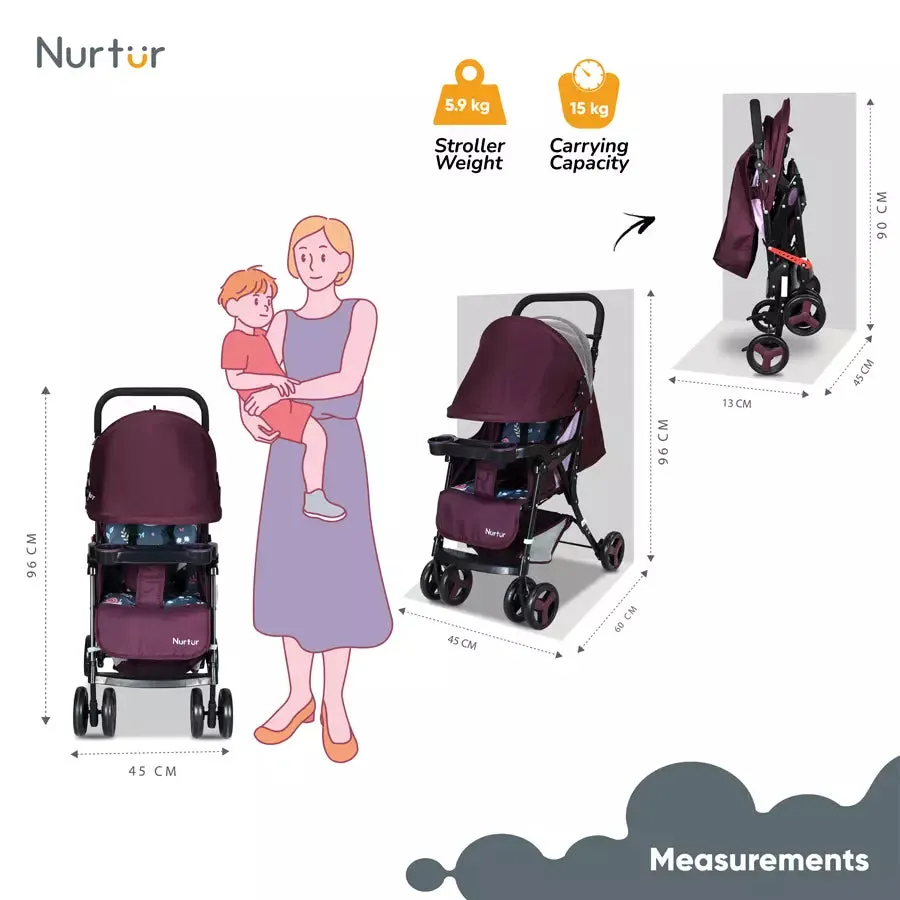 Nurtur Ryder Lightweight Baby Stroller (Maroon)