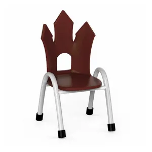 Ok Play Castle Chair, Study Chair, Sturdy And Durable Chair, Plastic Chair, Perfect For Home, Creches And School, Brown, 2 to 4 Years, Height 8 Inches