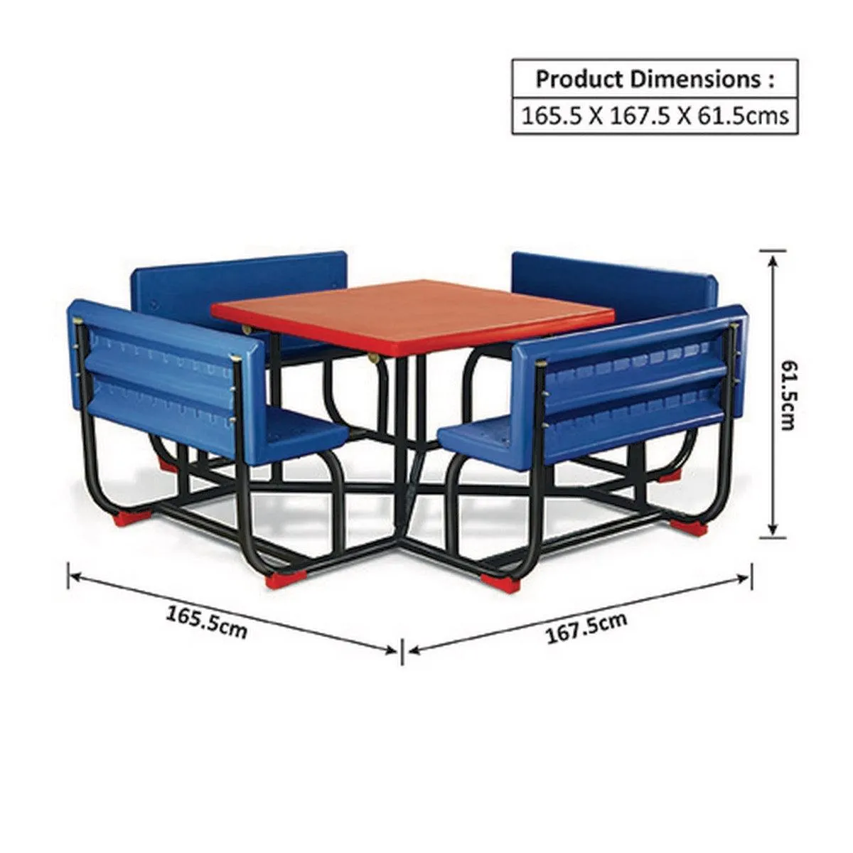 Ok Play Party Time, Seating Capacity Of 8 Children, Perfect For Home And School, Blue & Red, 2 to 4 Years