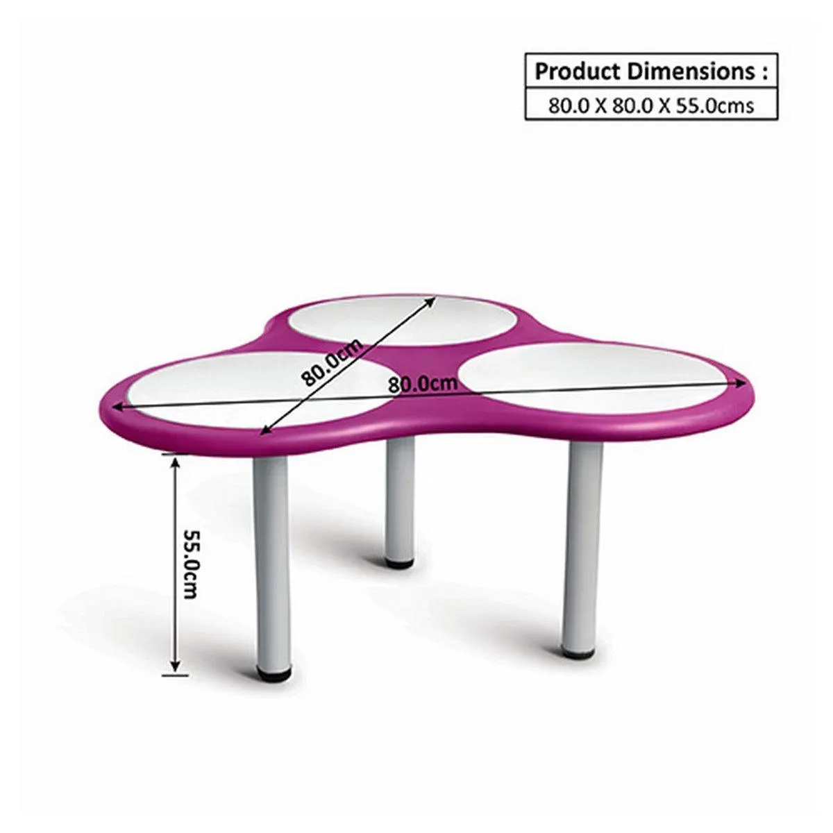 Ok Play Una Table Top, Seat 8 Kids, Perfect For Home And School, Violet