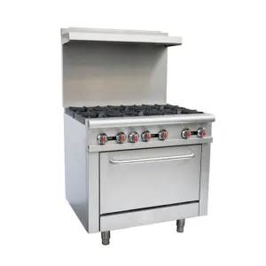 Omcan 46151 Liquid Propane 6 Burner 36" Range with Standard Oven - 211,000 BTU