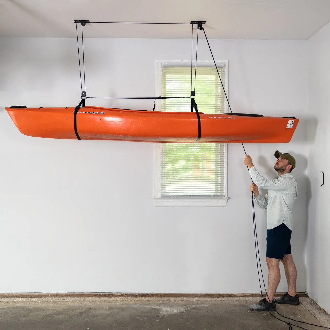 OUTLET | Essential Kayak Garage Ceiling Storage Hoist | Holds up to 150 lbs