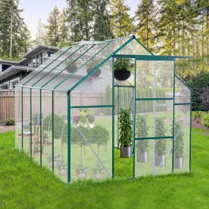 Polycarbonate Greenhouse Raised Base and Anchor Aluminum Heavy Duty