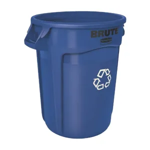 Rubbermaid BRUTE Container with Recycling Logo Blue 75.7Ltr - HY021