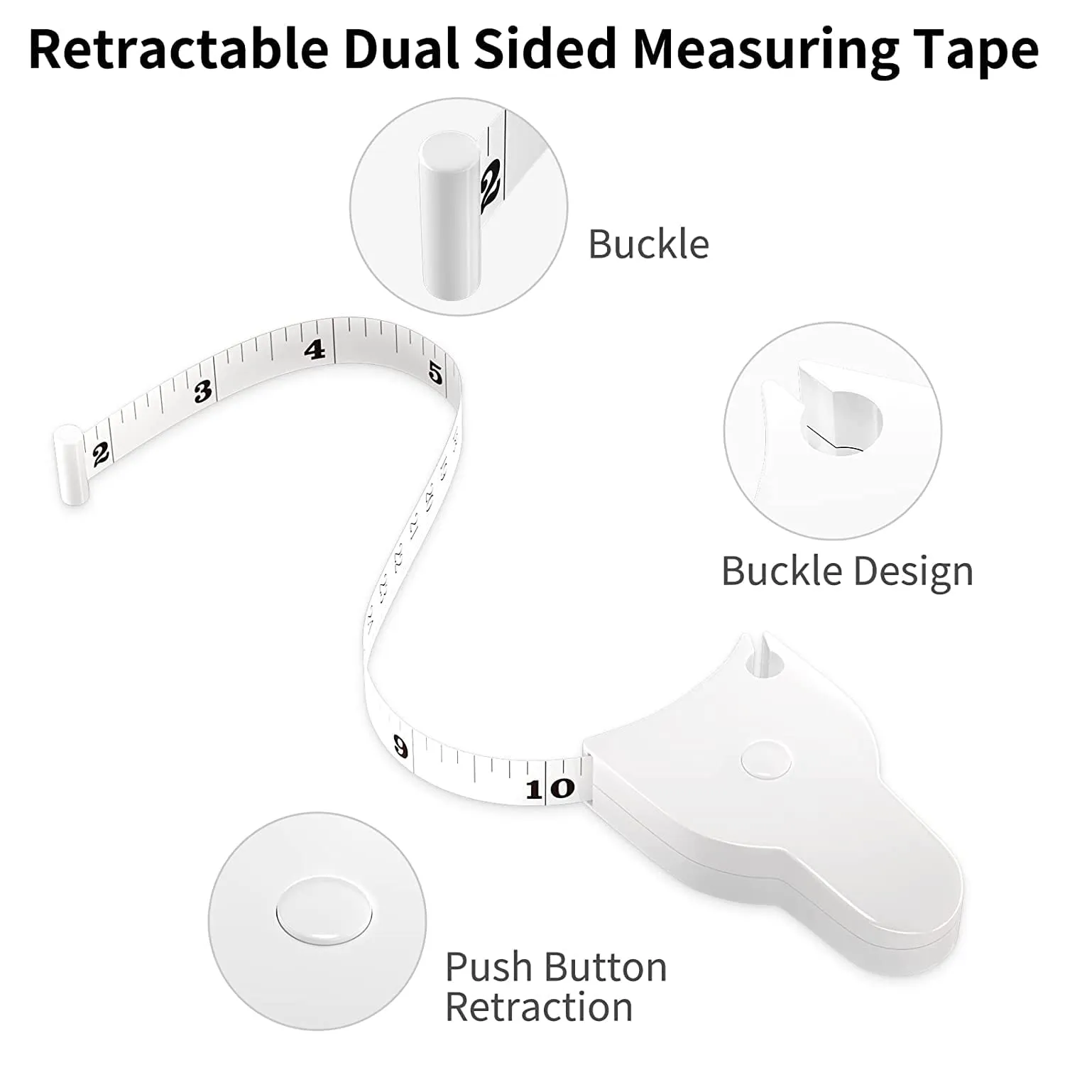 SPAREQUE Body Measuring Tape body tape Retractable inch tape for measurement for body with Lock Pin and Push Button 150cm Tape Measure for Fat Measurement and Weight Loss Sewing Tape Tailor Tape