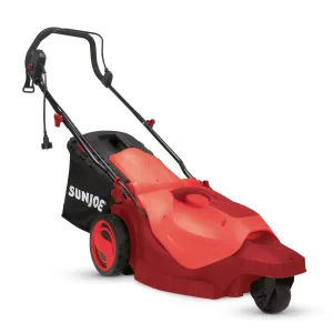 Sun Joe MJ404E-360-RED Electric Lawn Mower | 3-Wheels |16 Inch | 12 Amp | 360 Degrees Turn Radius (Red)