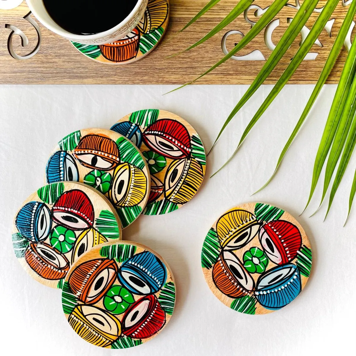 Tabla - Round Wooden Coasters