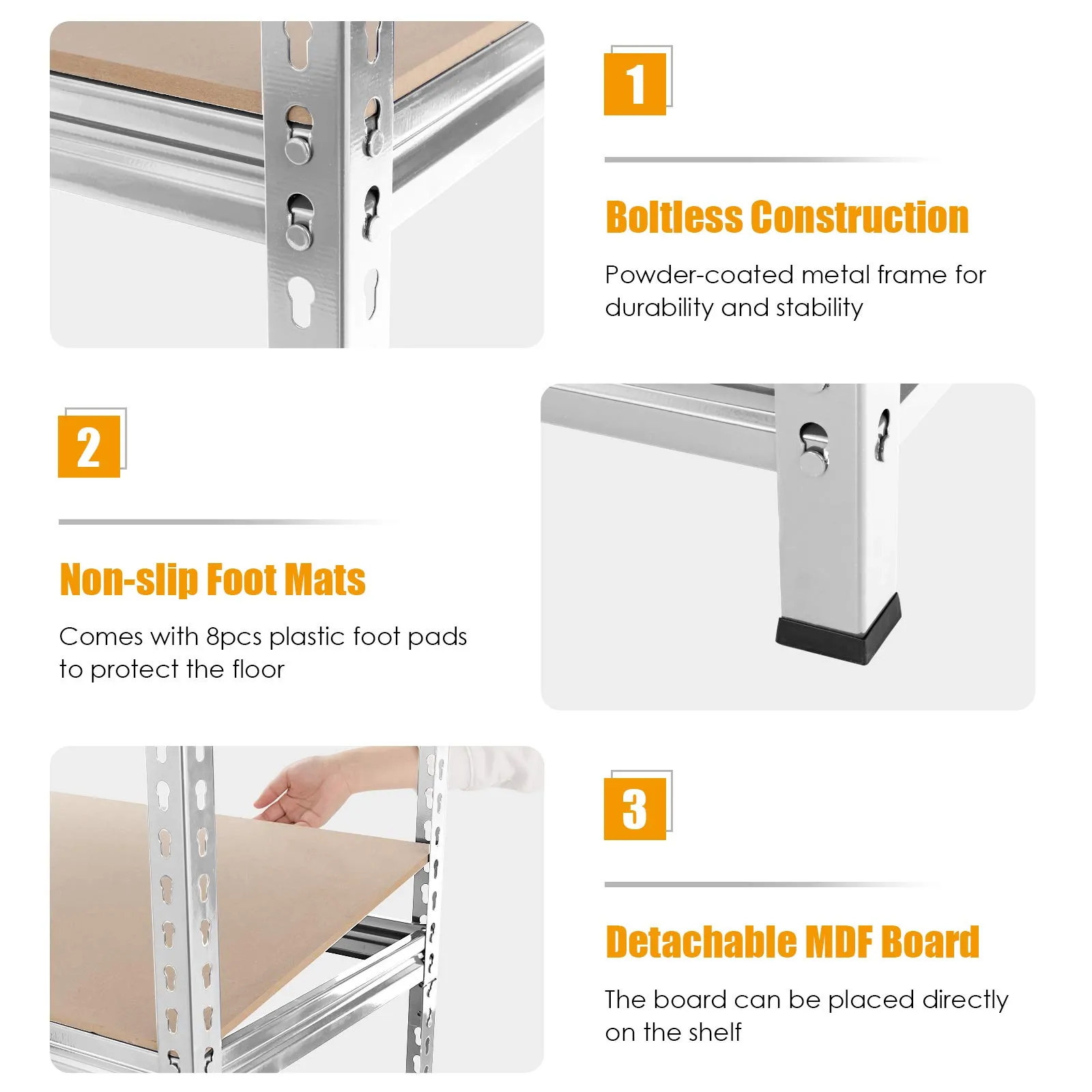 Tangkula 5-Tier Steel Storage Shelves, 73" Heavy Duty Garage Shelf with Adjustable Shelves