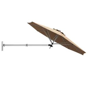 Tangkula 8 FT Wall Mounted Patio Umbrella, Outdoor Wall Umbrella with Adjustable Pole