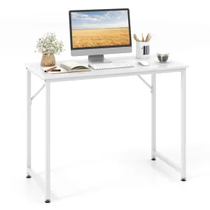 Tangkula Computer Laptop Desk, Heavy Duty Metal Frame Writing Desk