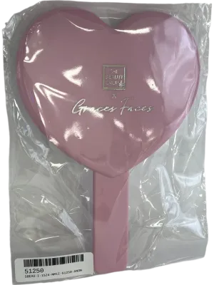 The Beauty Crop x Graces Faces Pink Love Heart Handheld Mirror