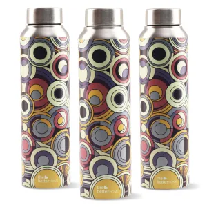 The Better Home Stainless Steel 1L Water Bottle | Pack of 3 | Gym Water Bottle For Men | Travel Bottle For Adults/Kids/School/Office | Water Bottle For Kids (Dotty Dazzle)