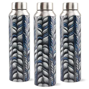 The Better Home Stainless Steel 1L Water Bottle | Pack of 3 | Gym Water Bottle For Men | Travel Bottle For Adults/Kids/School/Office | Water Bottle For Kids (Midnight Summer)