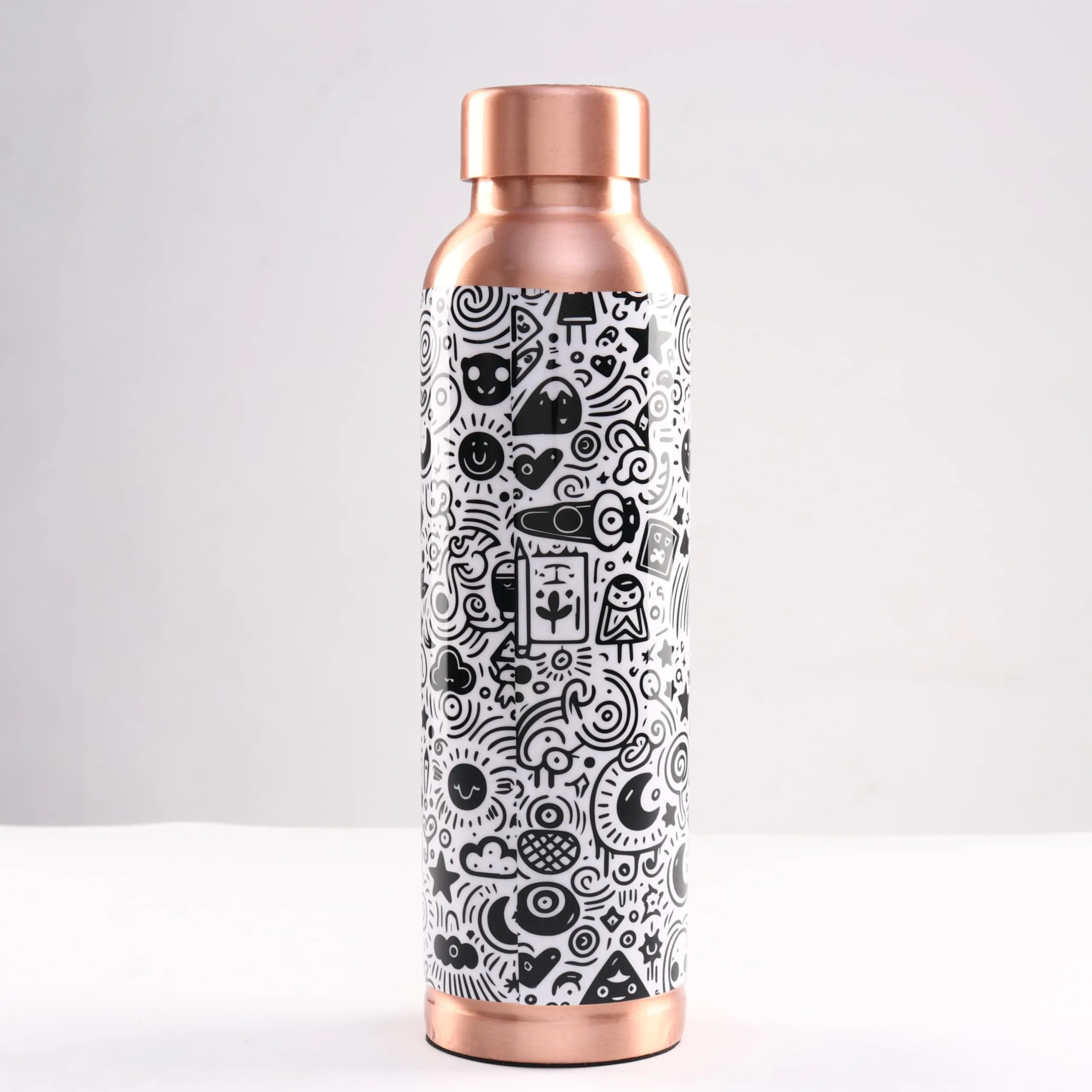 UMAI Copper Water Bottle 950ml | Designer Leakproof Eco-Friendly Immunity Boosting Non-Toxic BPA Free | Kids Drinkware & Storage | Home Gym Office | Unique Printed Bottle