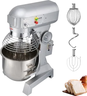 Vevor Food Mixer 10 Qt. 450W Adjustable 3 Speeds 110V Heavy Duty Commercial Stainless Steel New