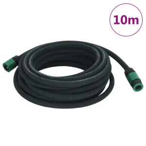 vidaXL Garden Soaker Hose - 10m Black Rubber, Efficient Irrigation Solution