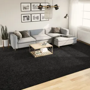 vidaXL Shaggy Rug PAMPLONA High Pile Modern Black 300x400 cm - Soft and Durable