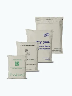 Warm Grey Custom Compostable Mailers WITH LOW MINIMUMS