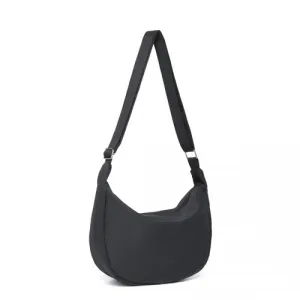 Water-resistant Portable Crescent Shoulder Cross Body Bag - Black | Lightweight & Stylish