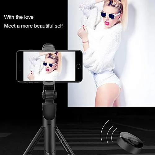 XT-02 Extendable Bluetooth Selfie Stick Extendable Monopod Tripod with Detachable Remote