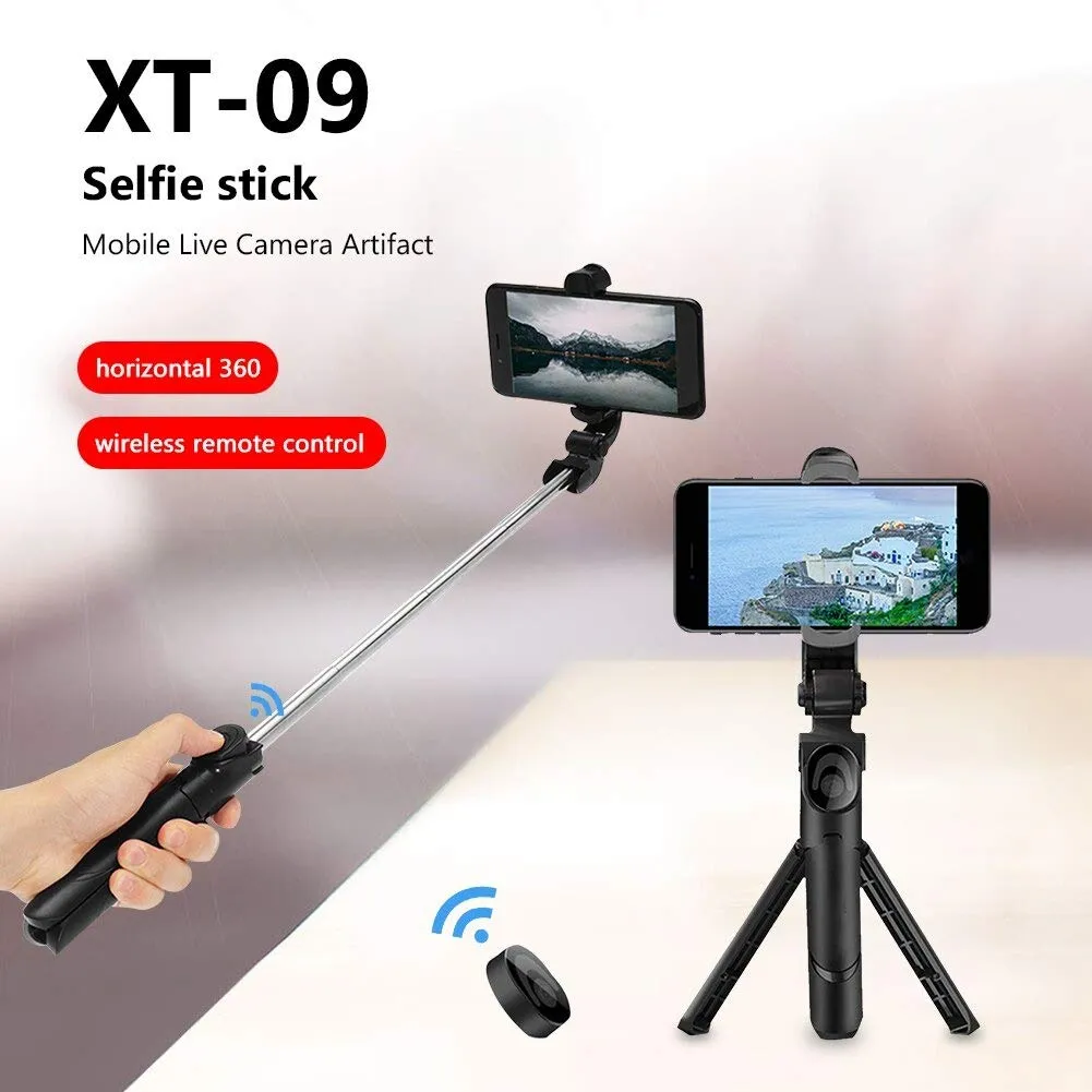 XT-02 Extendable Bluetooth Selfie Stick Extendable Monopod Tripod with Detachable Remote