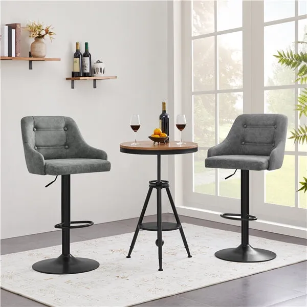 Yaheetech Bar Stools Set of 4 Height Adjustable Swivel Bar Stools