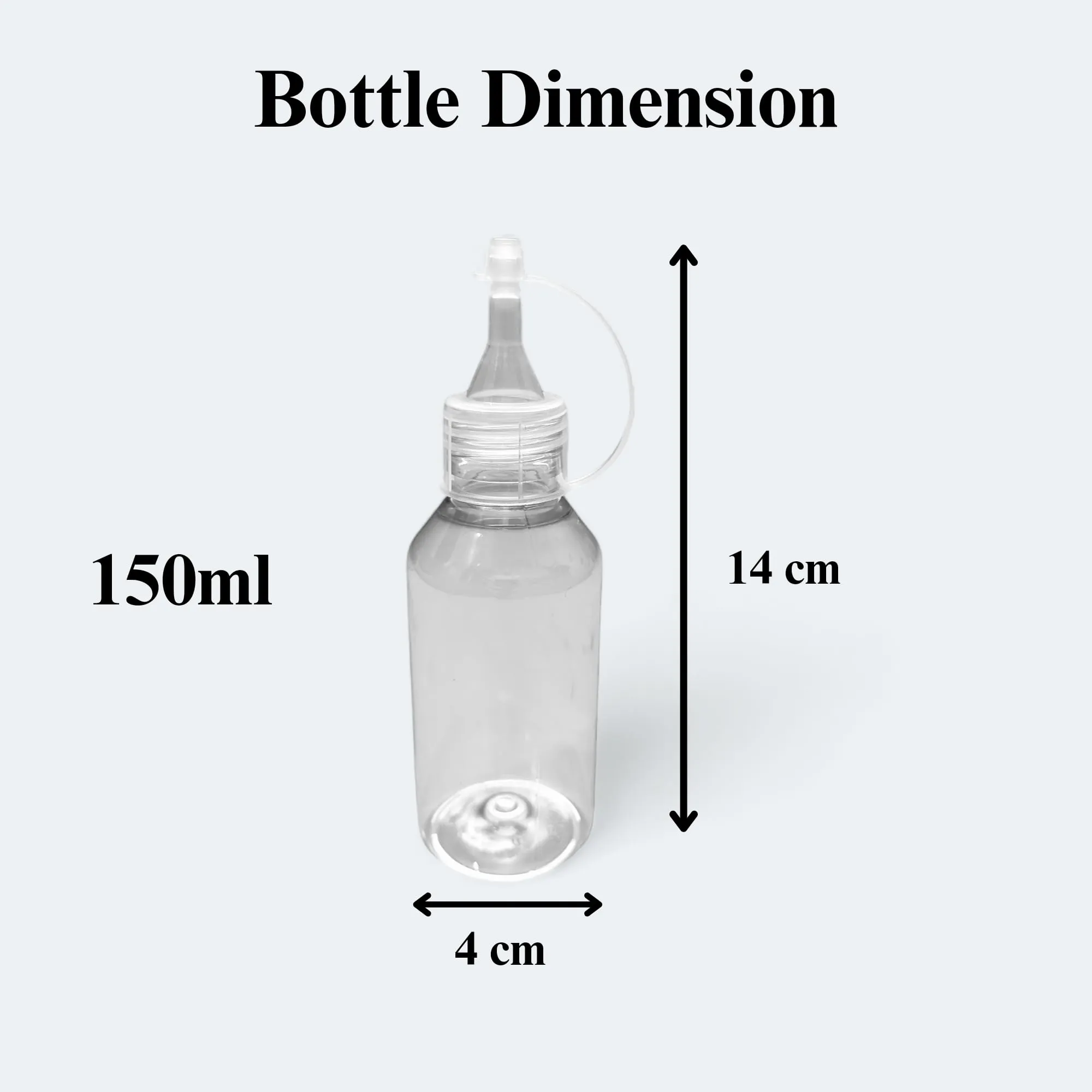 ZWIK Rangoli Plastic Empty powder Bottle with Transparent Nozzle, 150ml Capacity or 150g, Pack of 10 Refillable Squeeze Bottles with Funnel, Ideal Crafting, Art, Festival Decorations, Diwali, Storage